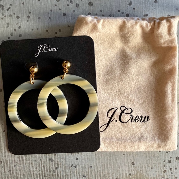 J. Crew Jewelry - NWT J.Crew Gold Post Resin Hoop Earrings